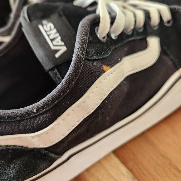 Vans old Skool black white low top fabric lace up sneakers skater shoes - Picture 5 of 7